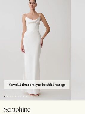 Meshki Seraphine Cream Satin Cowl Neck Maxi Dress